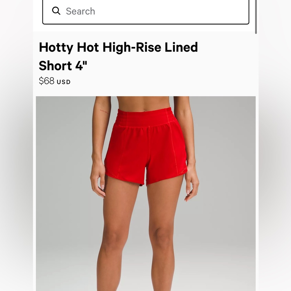 Lululemon hotty hot high rise 5' Dark Red